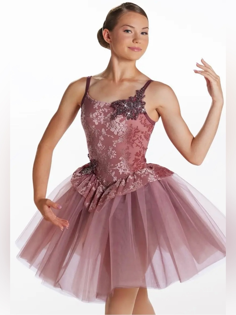 Adult size Mauve Floral Tulle Ballet Dress